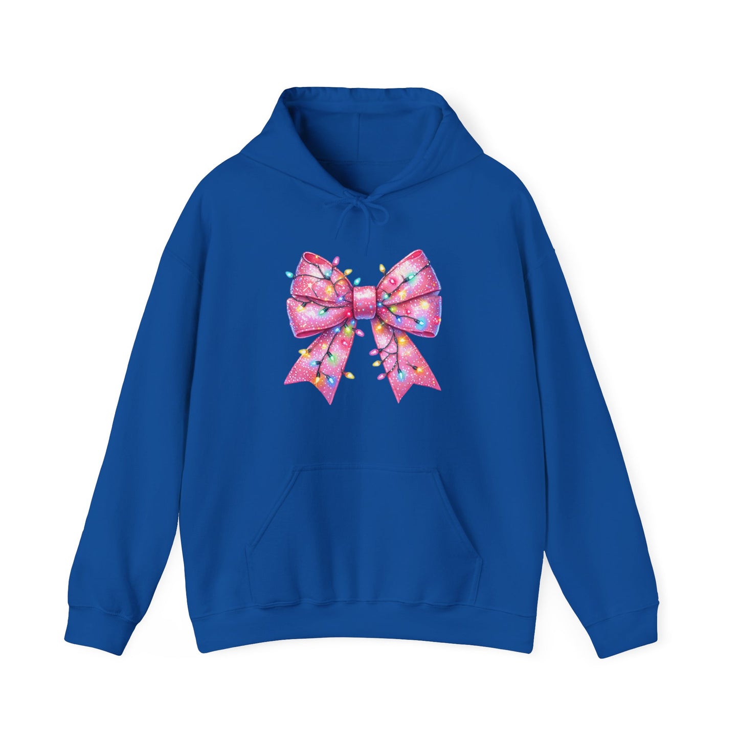 Pink Christmas Bow Heavy Blend Hoodie - Festive Unisex Sweatshirt - sizes S - 5X