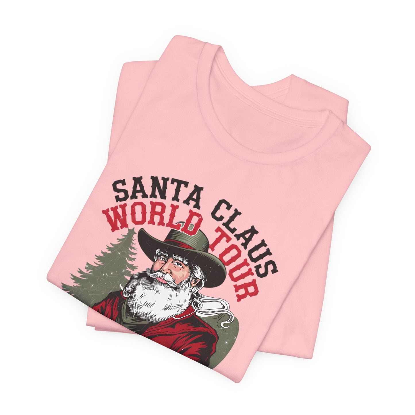 Santa's World Tour Rocking around the Christmas Tree Unisex Jersey Short Sleeve Tee - sizes S - 3X