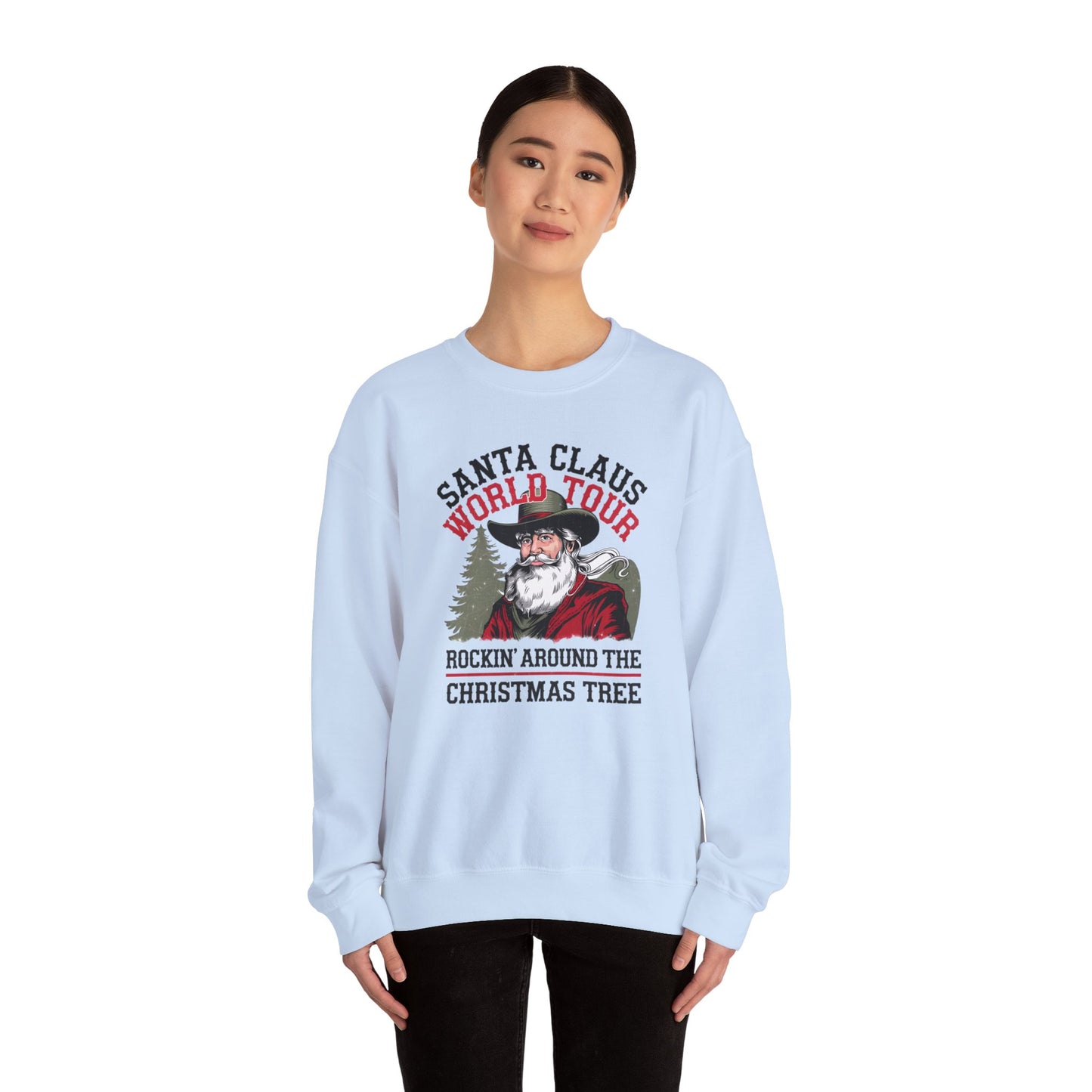 Santa Claus World Tour Unisex Heavy Blend™ Crewneck Sweatshirt - sizes S - 3X - Rocking around the Christmas Tree