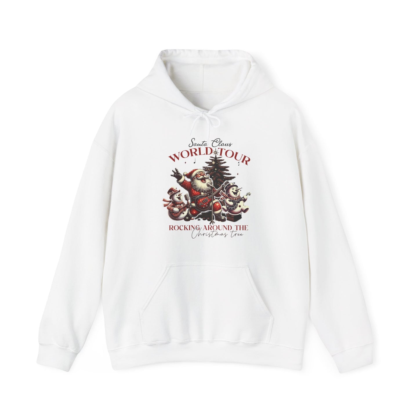 Santa Rocking Around the Christmas Tree Unisex Heavy Blend™ Hooded Sweatshirt - sizes S -3X