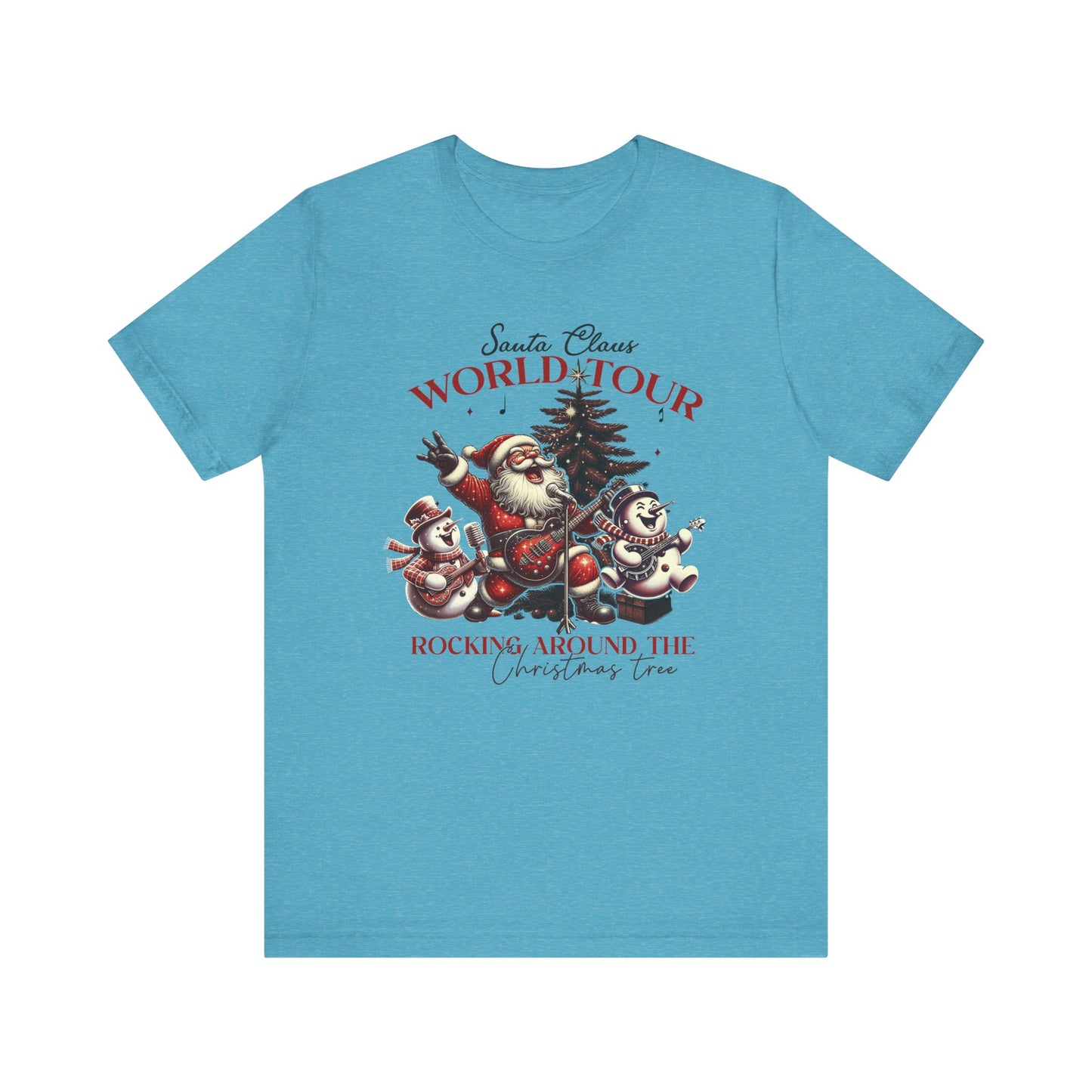 Santa Rocking Around the Christmas Tree Unisex Jersey Short Sleeve T-shirt - sizes S - 3X