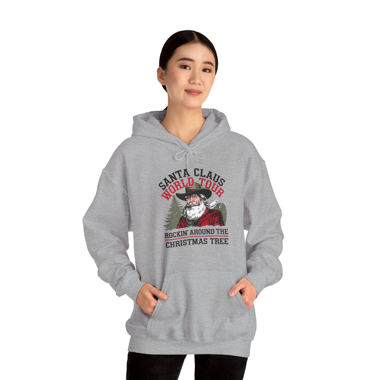 Santa Claus World Tour Unisex Heavy Blend Hooded Sweatshirt - sizes S - 5X - Rocking Around the Christmas Tree