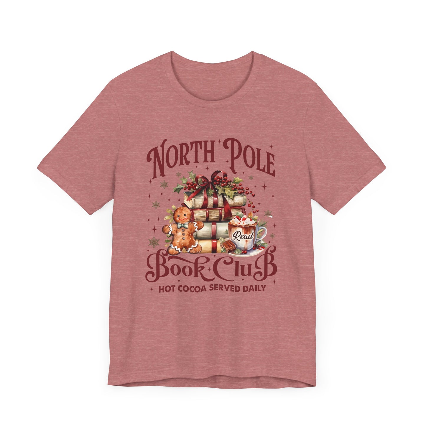 North Pole Book Club Unisex Jersey Short Sleeve Tee - size S - 3X