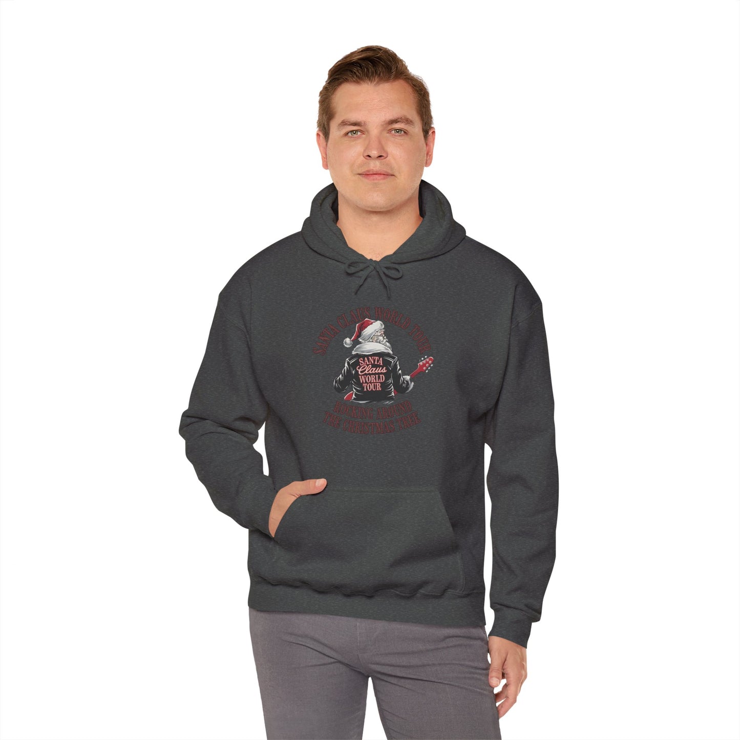 Santa Claus World Tour Heavy Blend Hooded Sweatshirt - Christmas Holiday Cozy Music - sizes S - 5X