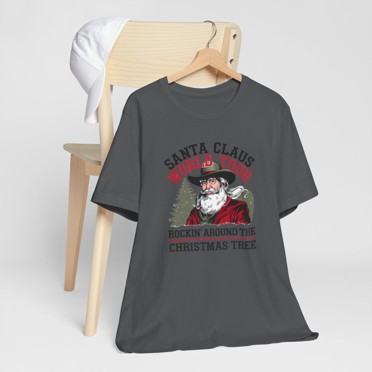 Santa Claus World tour Unisex Jersey Short Sleeve Tee - sizes S - 3X - Rocking around the Christmas Tree
