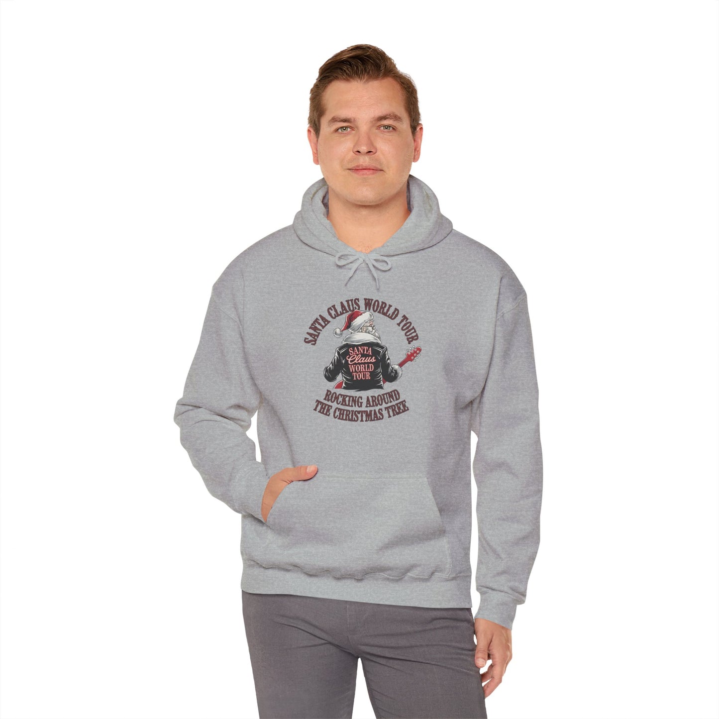 Santa Claus World Tour Heavy Blend Hooded Sweatshirt - Christmas Holiday Cozy Music - sizes S - 5X