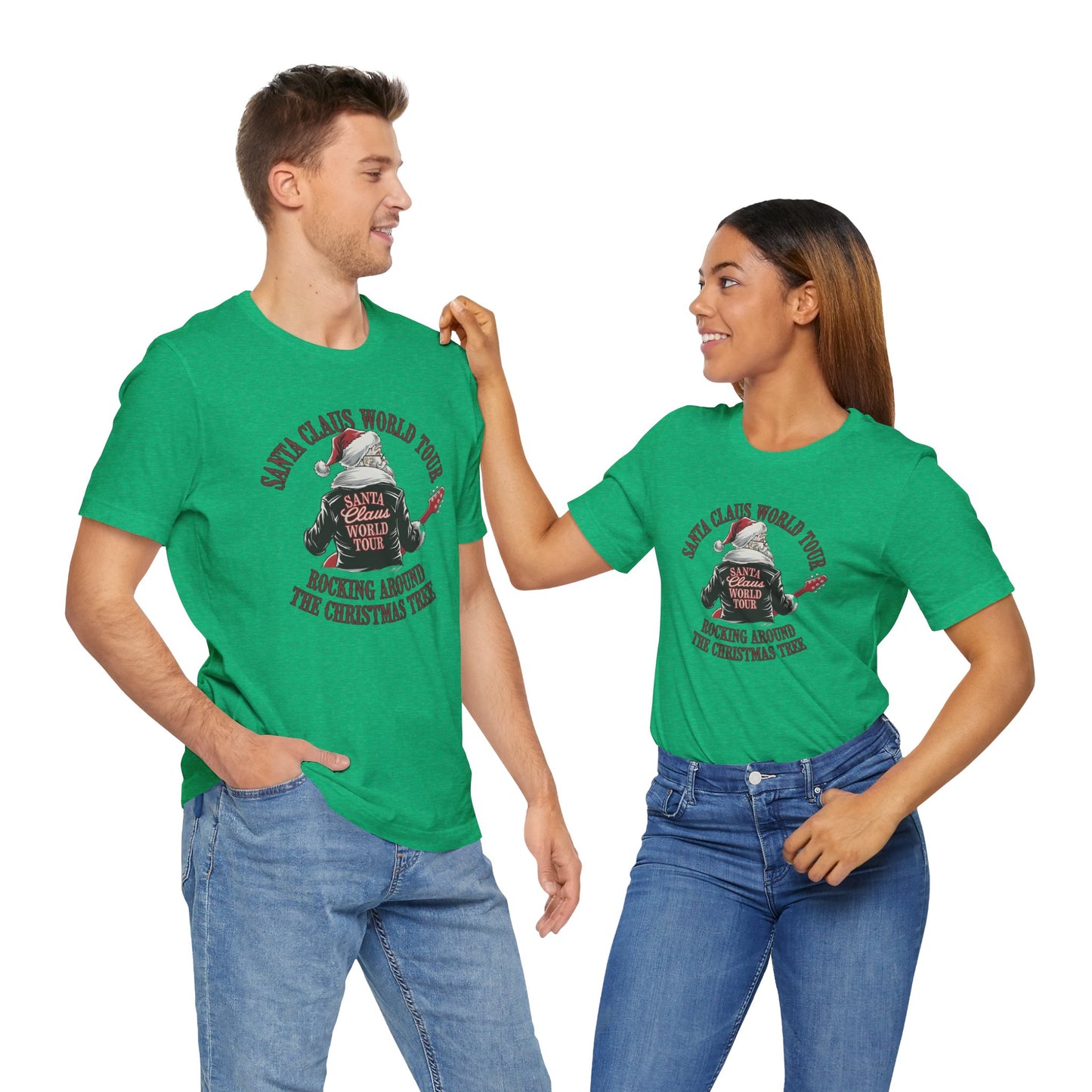 Santa Claus World Tour Tee - Festive Christmas Unisex Jersey Short SleeveT-Shirt - sizes S-3X