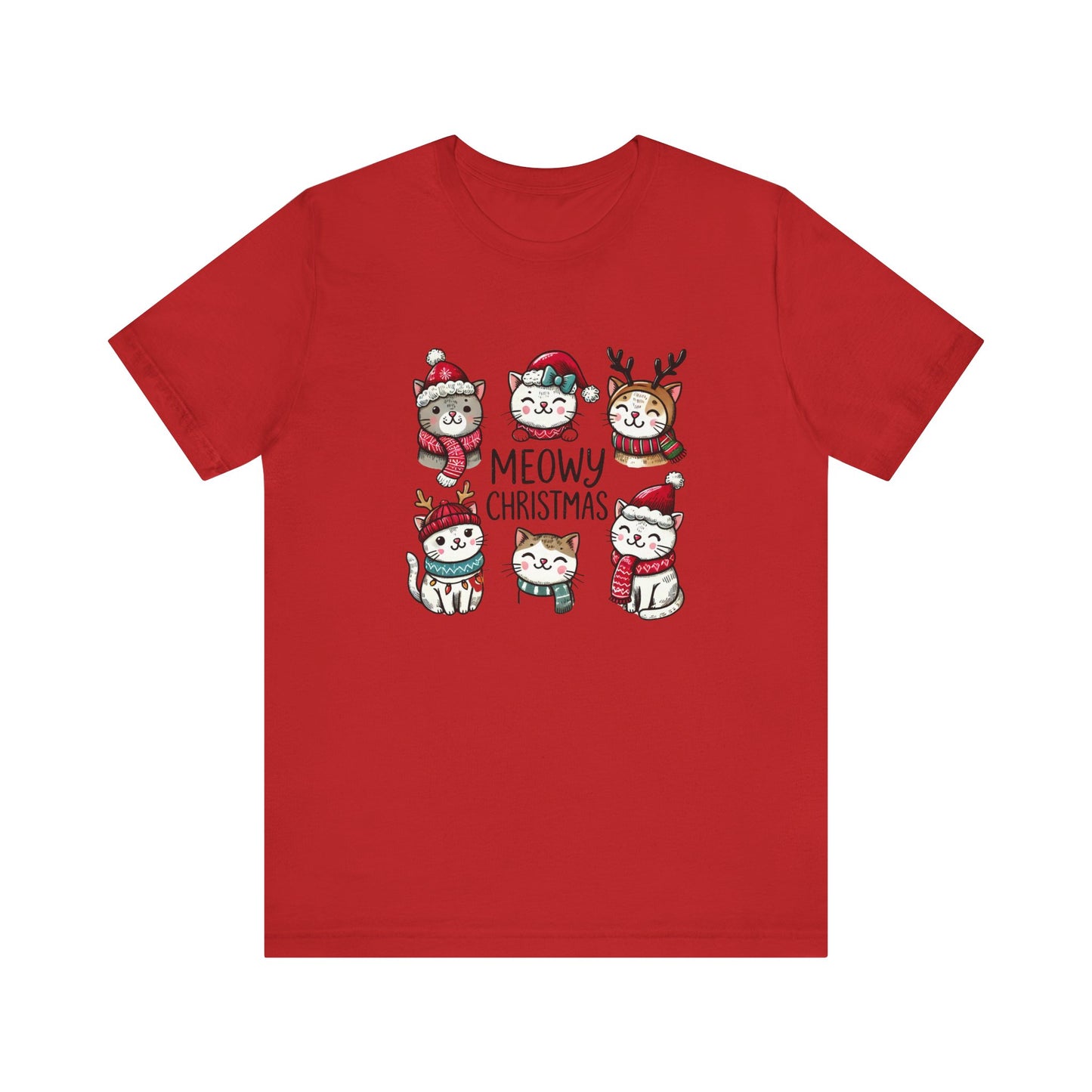 Meowy Christmas Unisex Jersey Short Sleeve Tee - size S - 3X