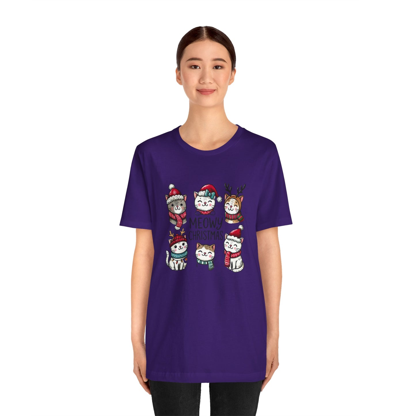 Meowy Christmas Unisex Jersey Short Sleeve Tee - size S - 3X