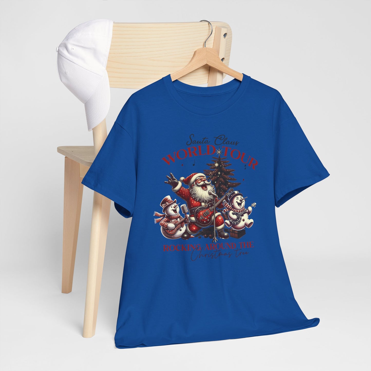 Santa Rocking around the Christmas Tree Unisex Heavy Cotton T-shirt - size S - 5X