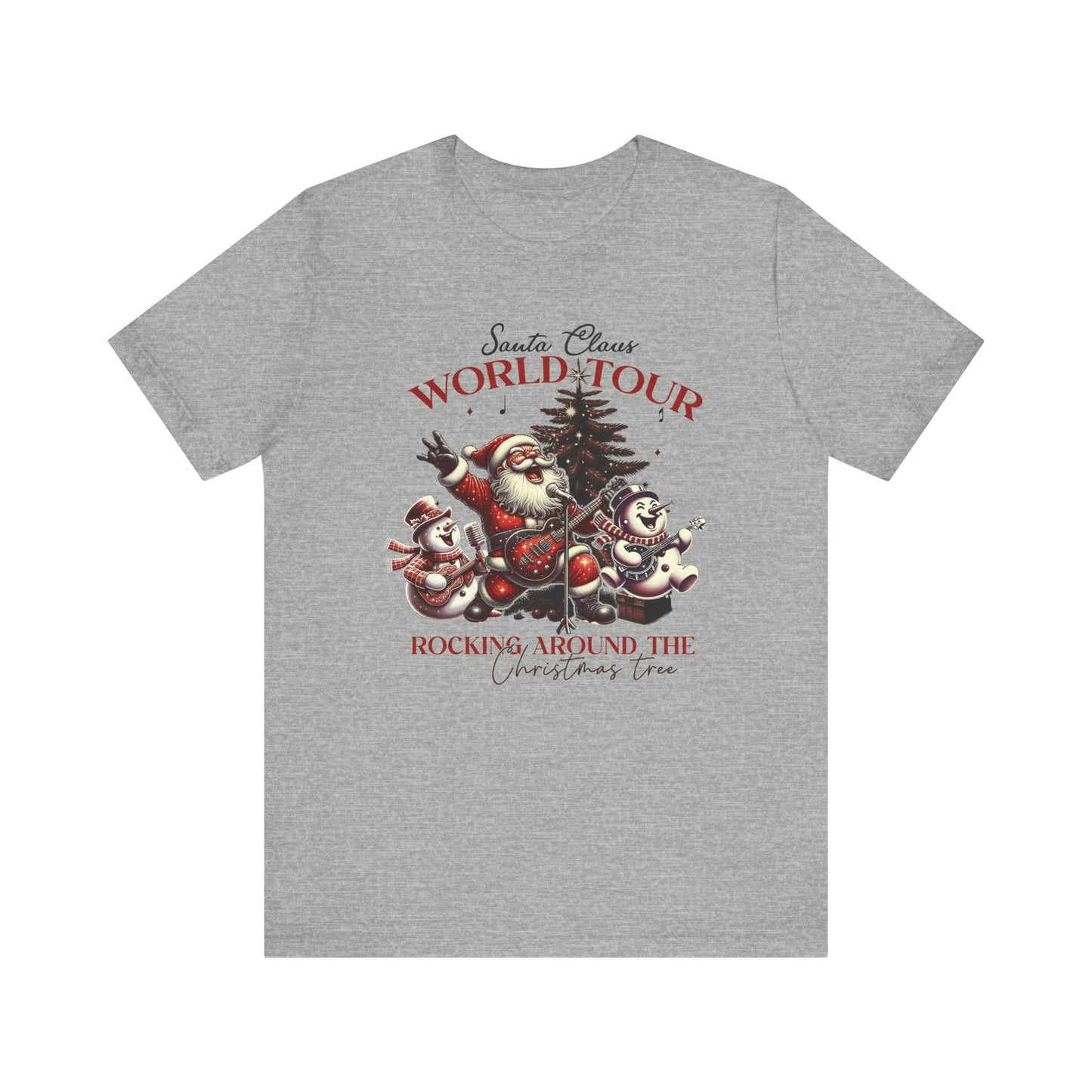 Santa Rocking Around the Christmas Tree Unisex Jersey Short Sleeve T-shirt - sizes S - 3X