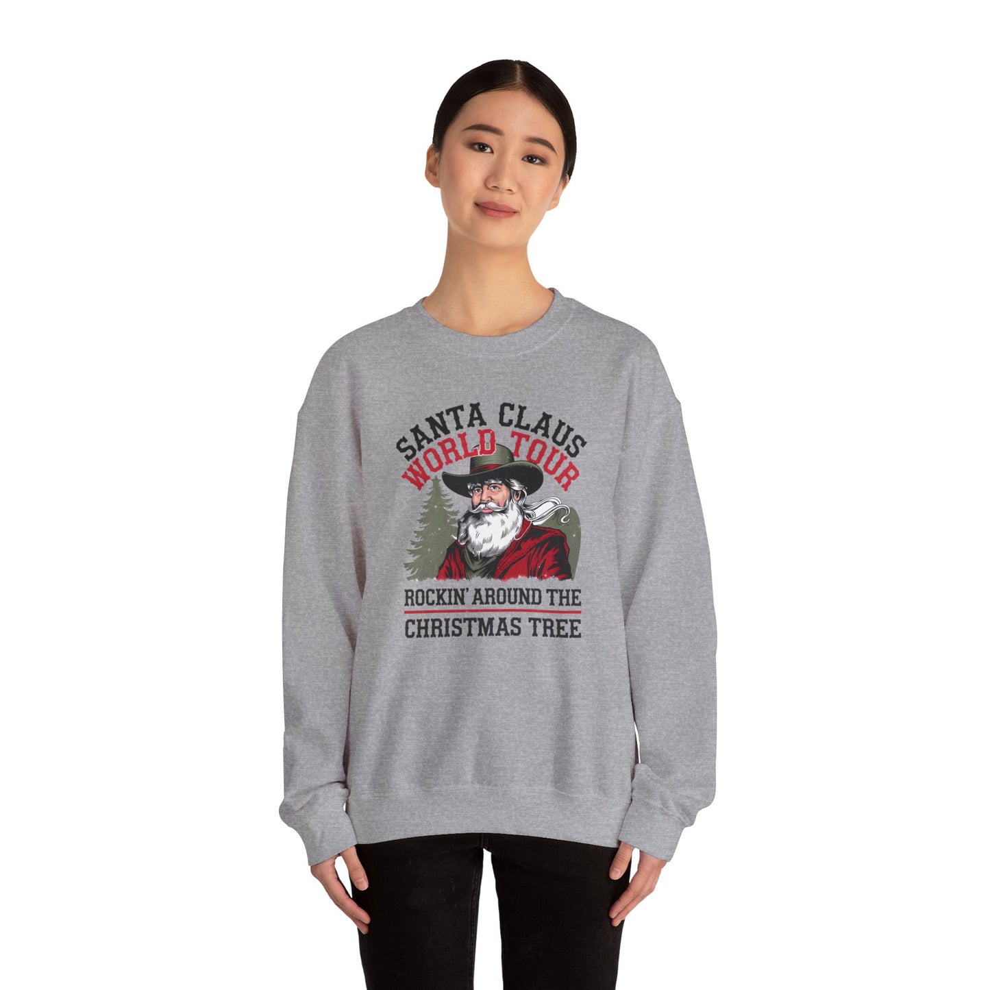 Santa Claus World Tour Unisex Heavy Blend™ Crewneck Sweatshirt - sizes S - 3X - Rocking around the Christmas Tree