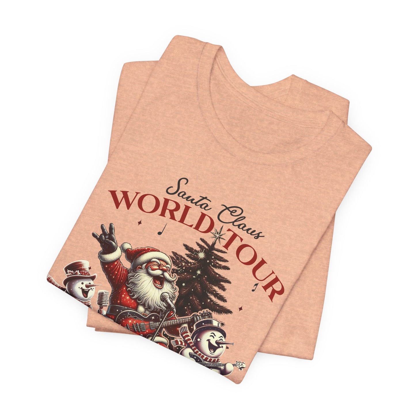 Santa Rocking Around the Christmas Tree Unisex Jersey Short Sleeve T-shirt - sizes S - 3X