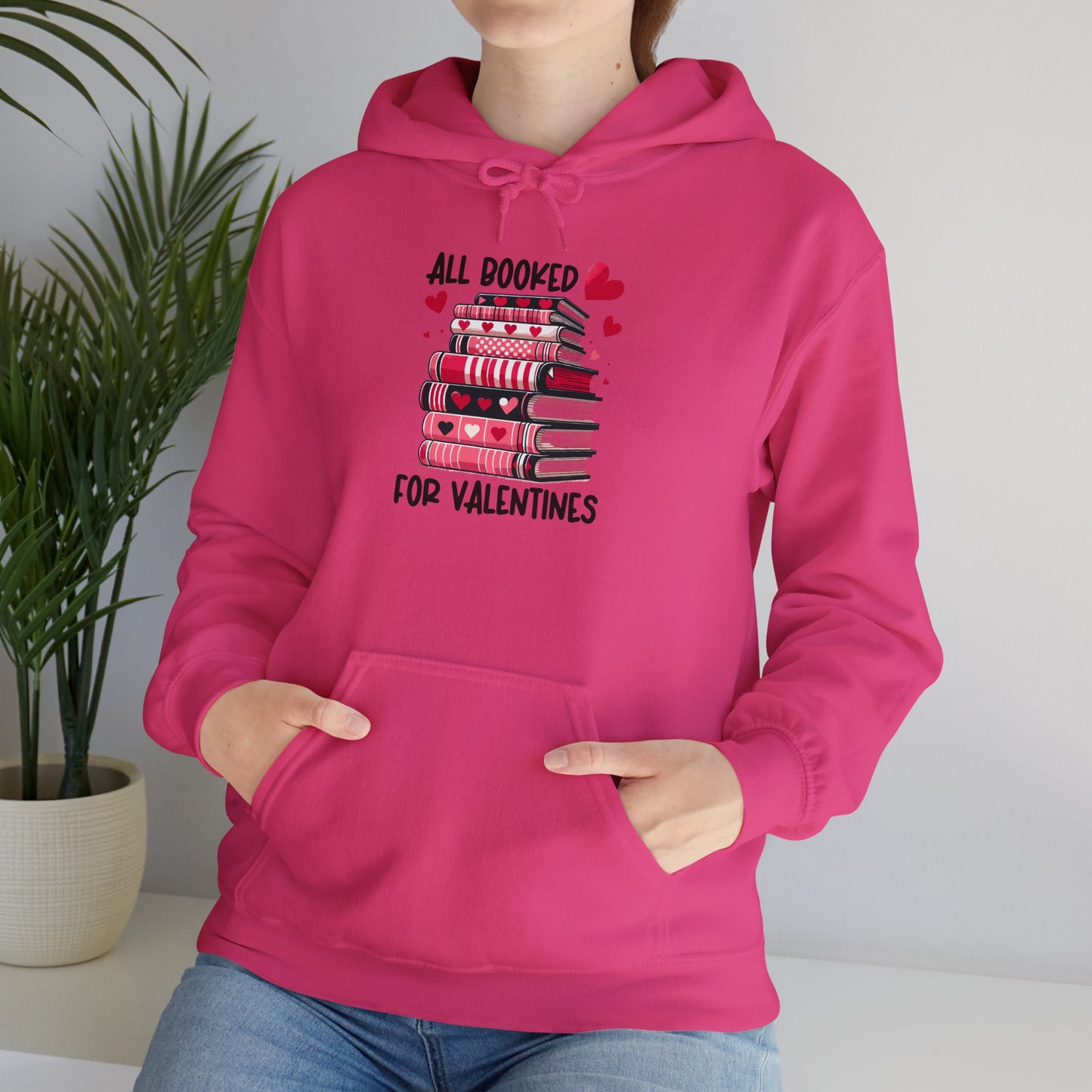 Valentine's Day All Booked Unisex Hooded Sweatshirt - sizes s - 5X