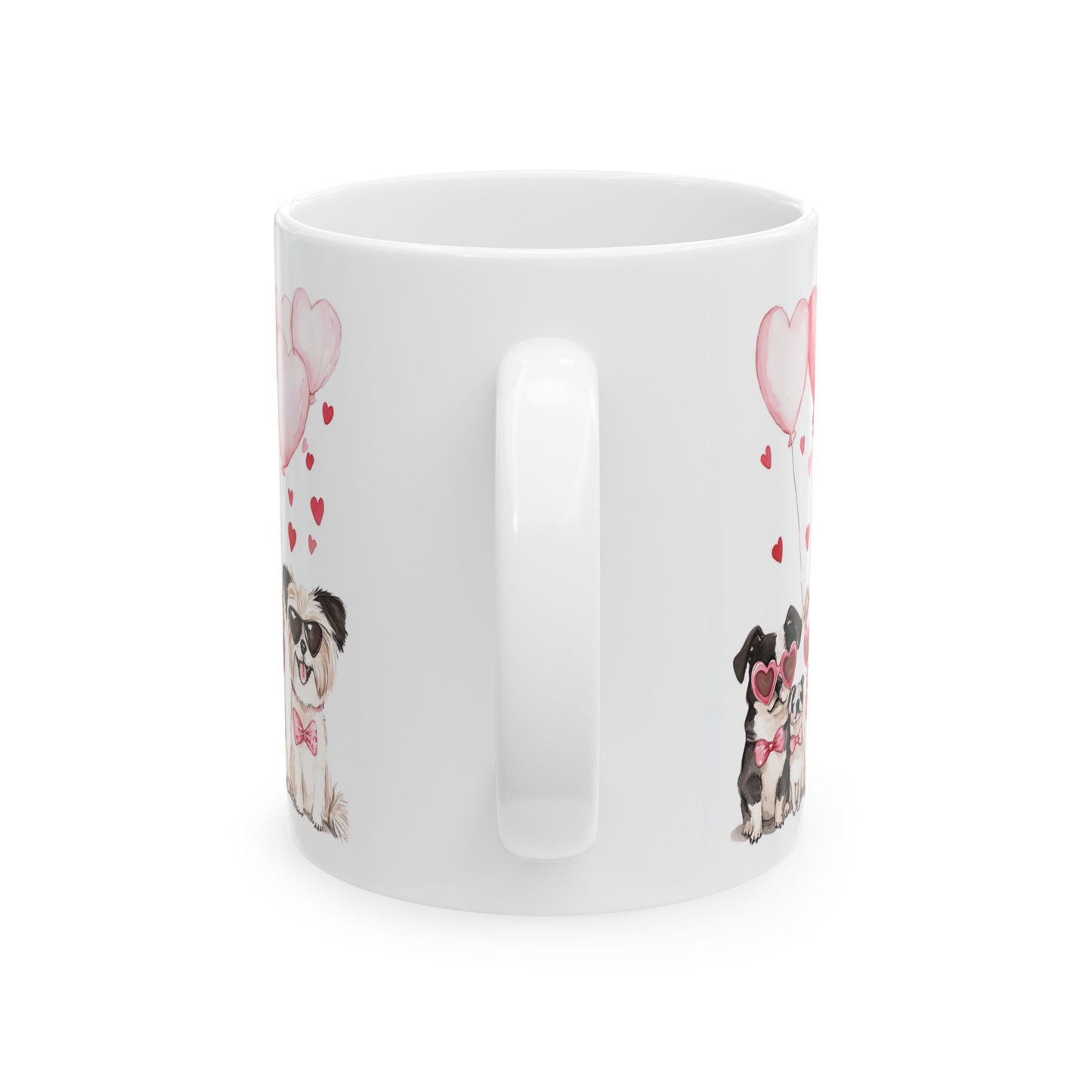 Puppy Love Valentine's Day Ceramic Mug, (11oz, 15oz) - all white