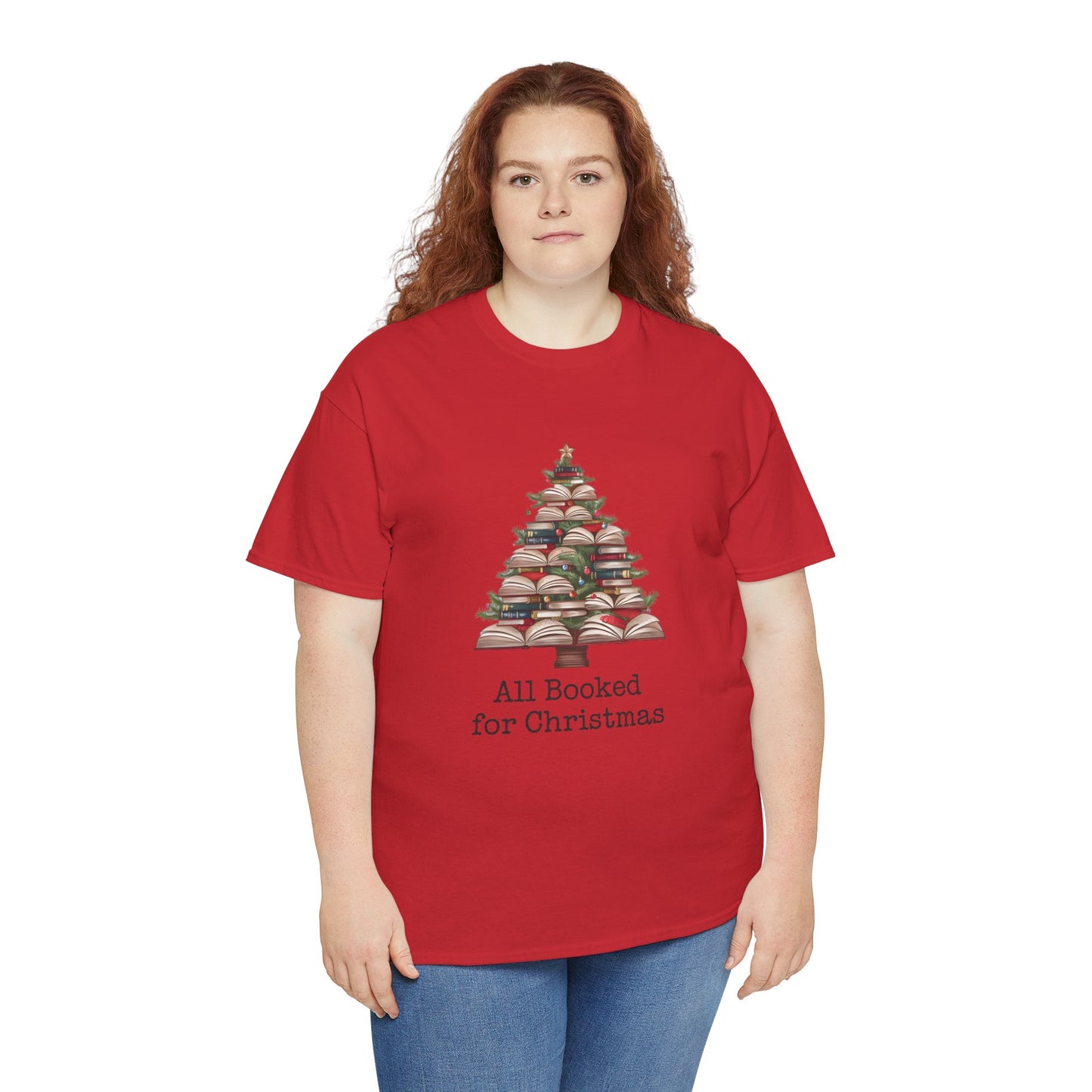All Booked for Christmas, Book Christmas Tree T-shirt - sizes S - 5X