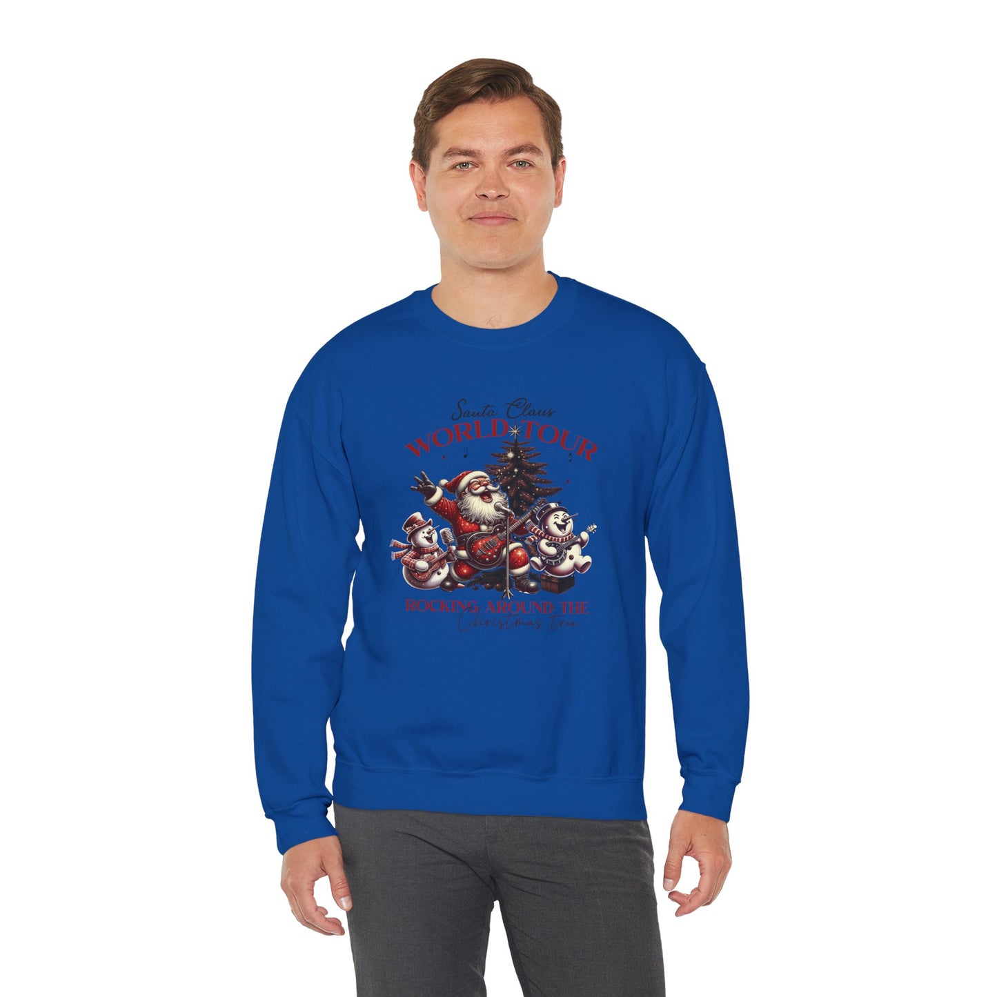 Santa Rocking Around the Christmas Tree Unisex Heavy Blend™ Crewneck Sweatshirt - size S - 3X