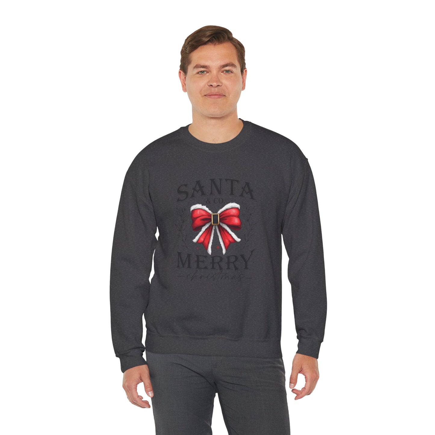 Merry Christmas Bow Sweatshirt - Unisex Heavy Blend Crewneck Sweatshirt - sizes S - 5X