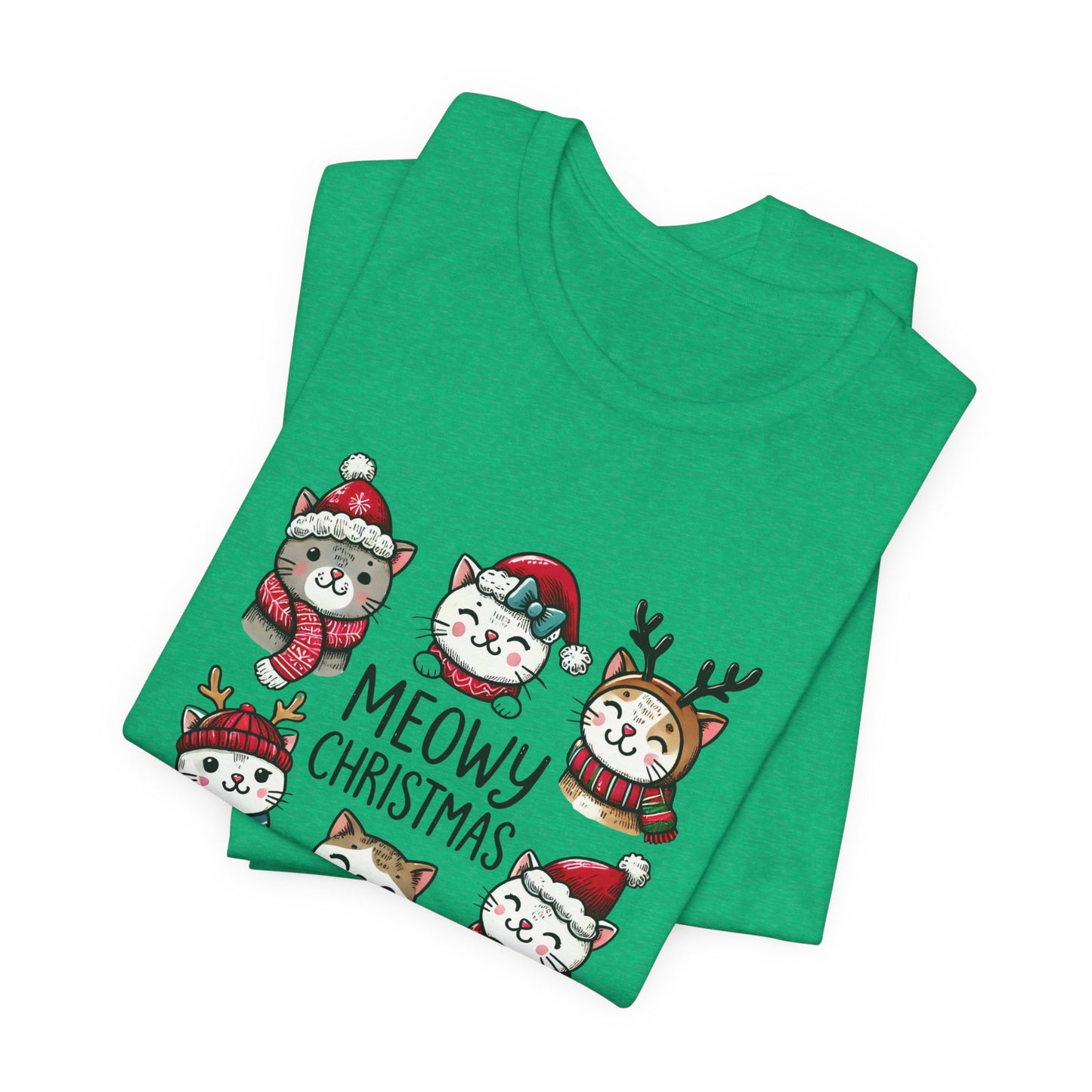 Meowy Christmas Unisex Jersey Short Sleeve Tee - size S - 3X