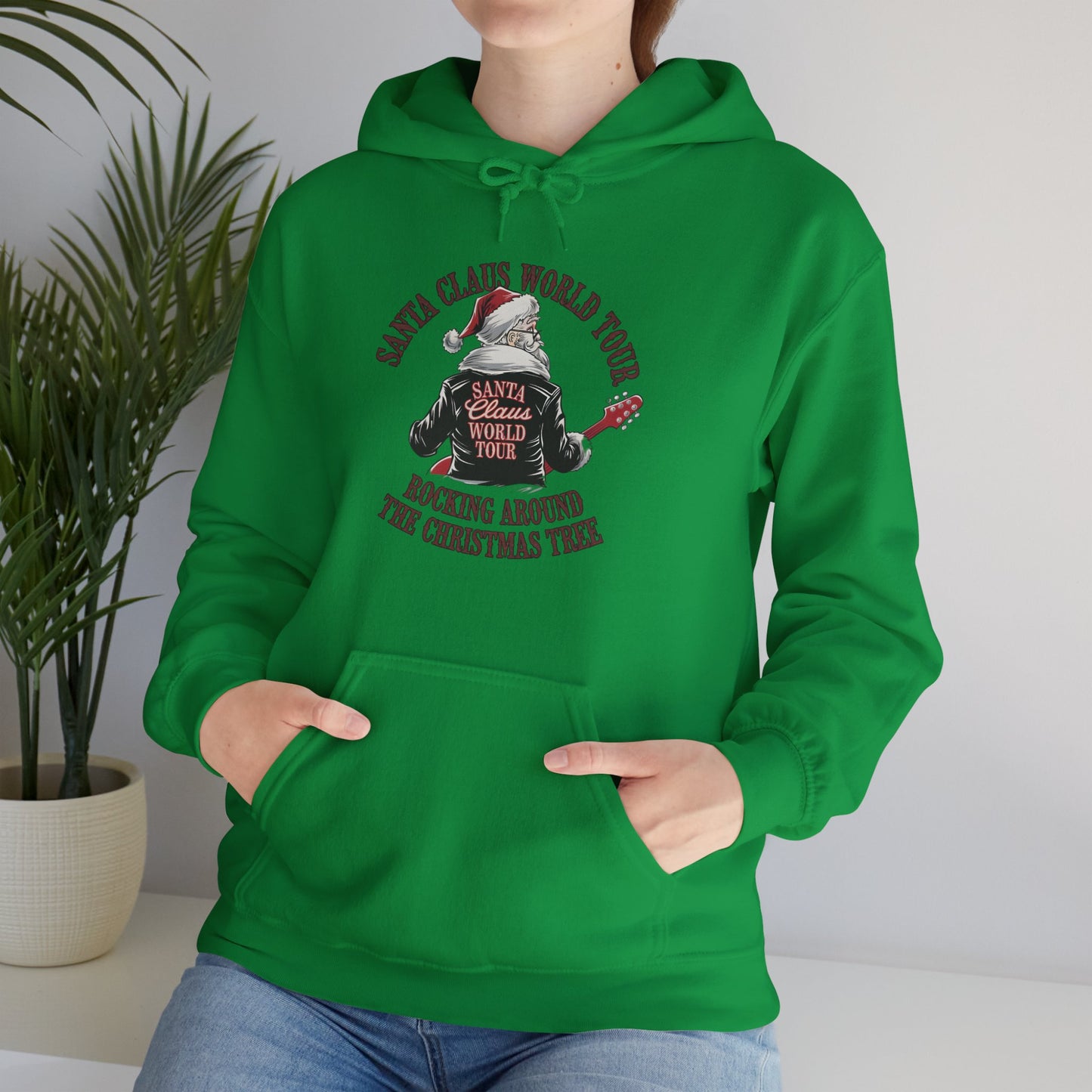 Santa Claus World Tour Heavy Blend Hooded Sweatshirt - Christmas Holiday Cozy Music - sizes S - 5X