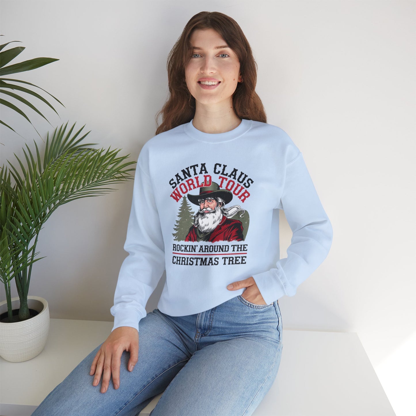 Santa Claus World Tour Unisex Heavy Blend™ Crewneck Sweatshirt - sizes S - 3X - Rocking around the Christmas Tree