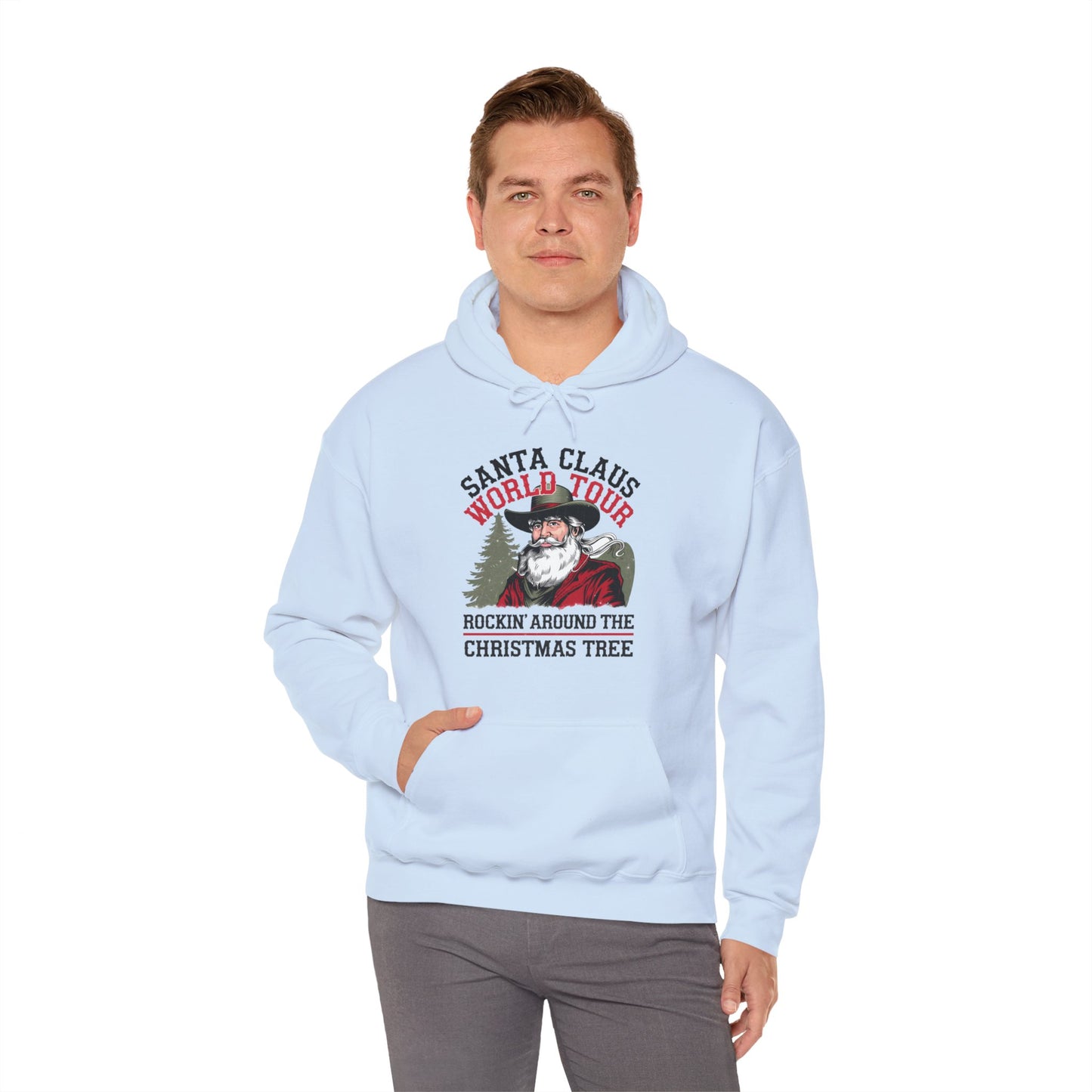 Santa Claus World Tour Unisex Heavy Blend™ Hooded Sweatshirt - sizes S - 3X - Rocking Around the Christmas Tree