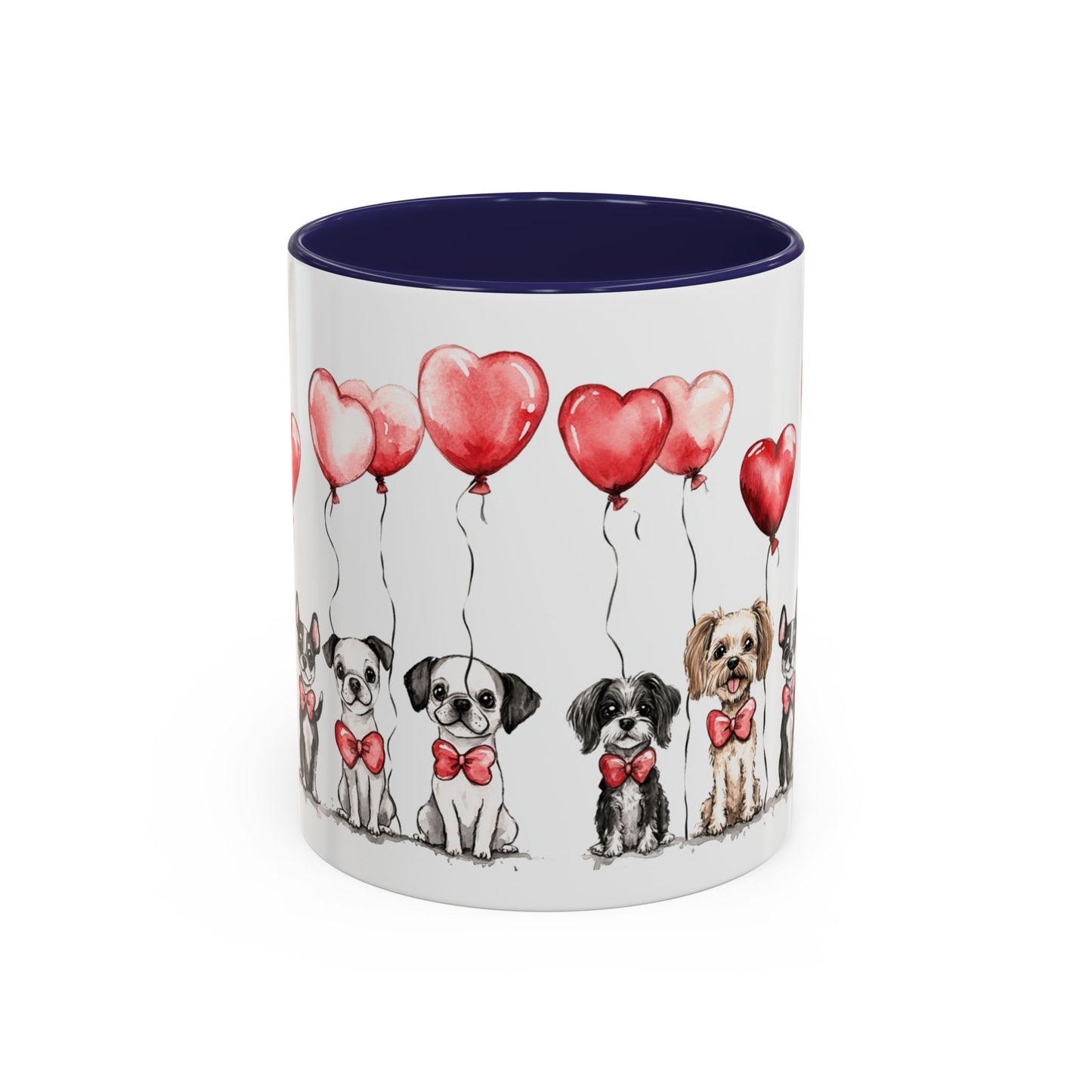 Coffee Mug - Puppy Love Valentine's Day, Cute Dogs and Heart Balloons, 11oz and 15oz, Ceramic