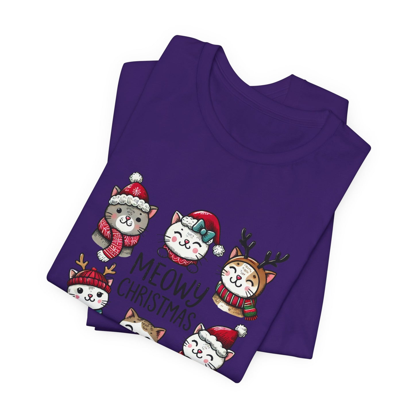 Meowy Christmas Unisex Jersey Short Sleeve Tee - size S - 3X