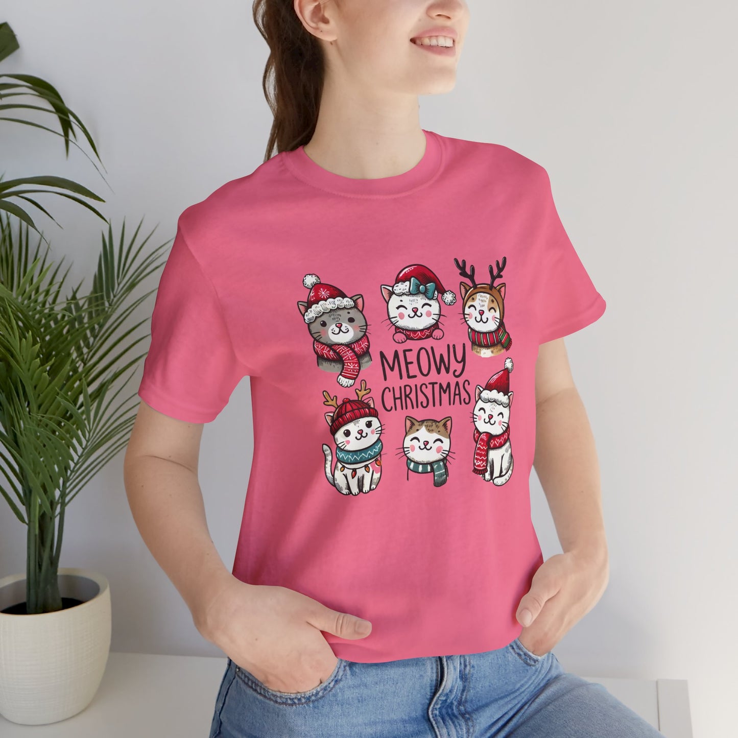 Meowy Christmas Unisex Jersey Short Sleeve Tee - size S - 3X