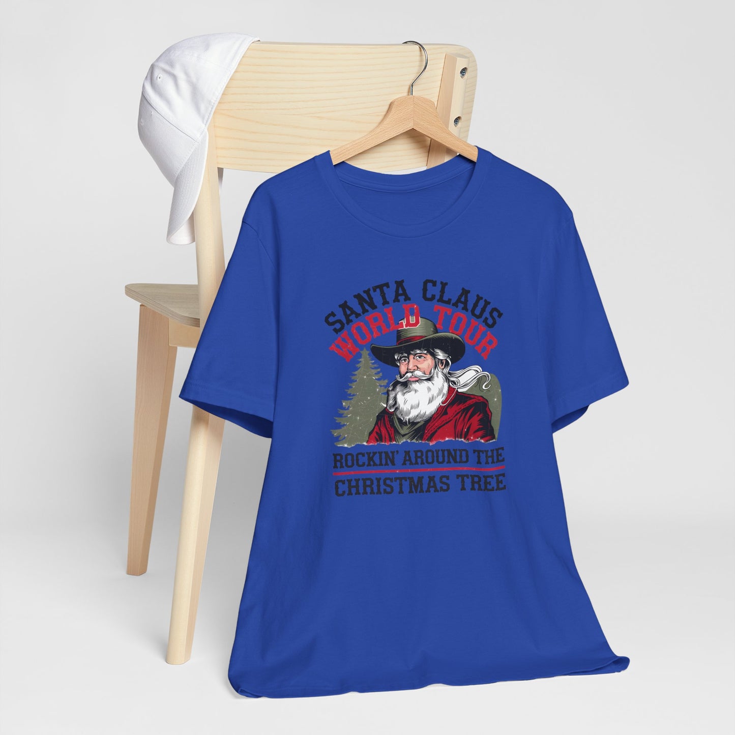 Santa's World Tour Rocking around the Christmas Tree Unisex Jersey Short Sleeve Tee - sizes S - 3X