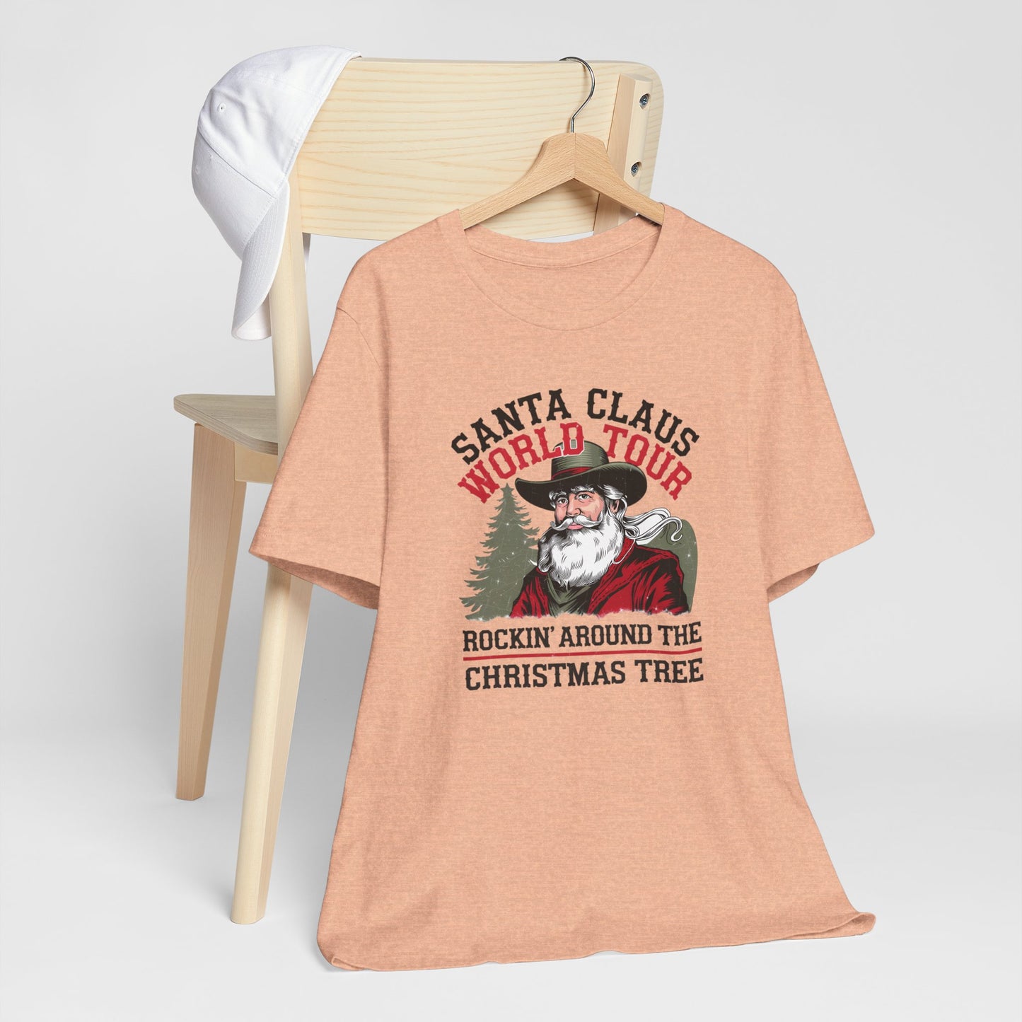 Santa's World Tour Rocking around the Christmas Tree Unisex Jersey Short Sleeve Tee - sizes S - 3X