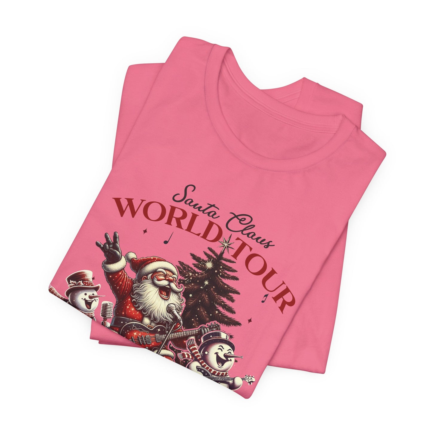 Santa Rocking Around the Christmas Tree Unisex Jersey Short Sleeve T-shirt - sizes S - 3X