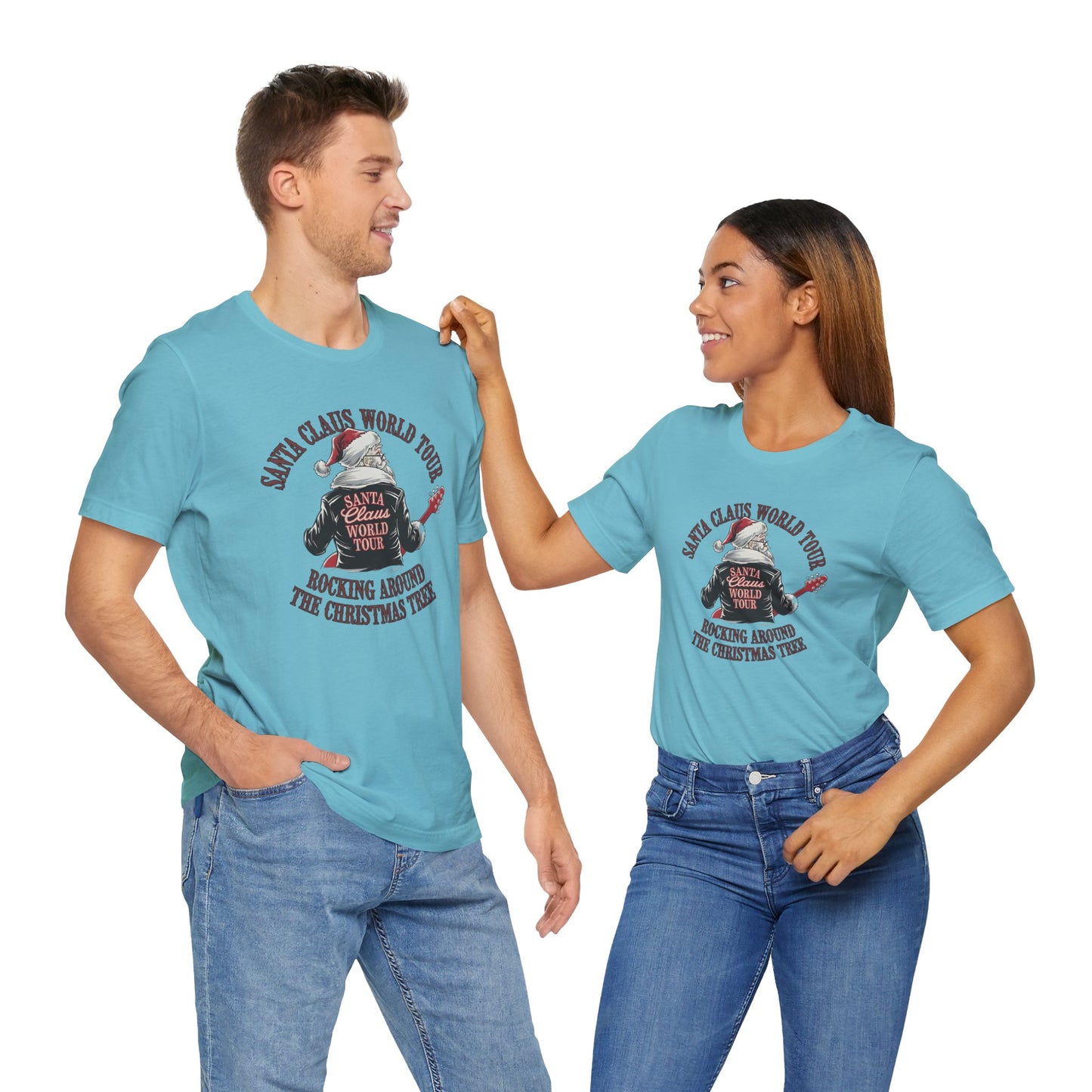 Santa Claus World Tour Tee - Festive Christmas Unisex Jersey Short SleeveT-Shirt - sizes S-3X