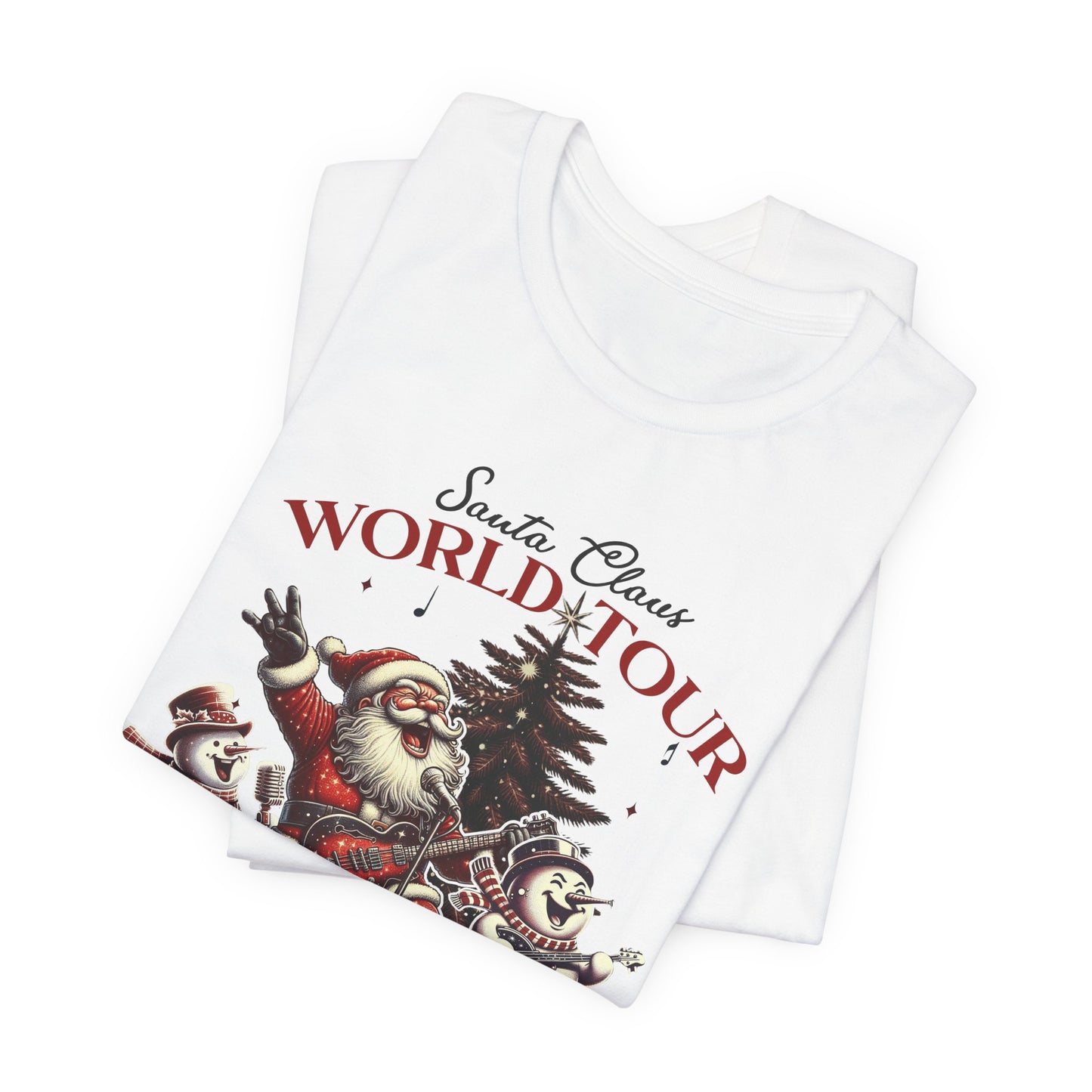 Santa Rocking Around the Christmas Tree Unisex Jersey Short Sleeve T-shirt - sizes S - 3X