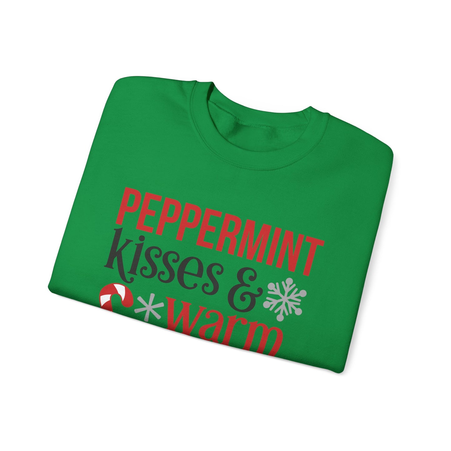 Peppermint Kisses and Warm Winter Wishes Unisex Heavy Blend™ Crewneck Sweatshirt - sizes S - 3X