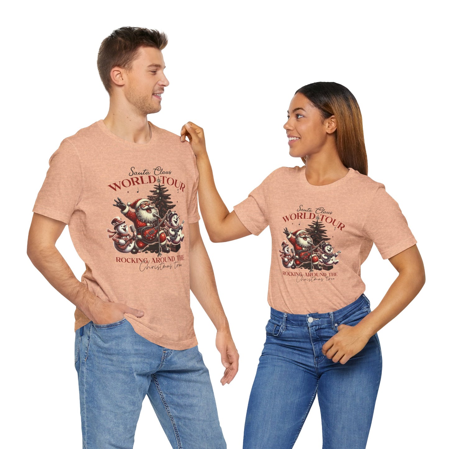Santa Rocking Around the Christmas Tree Unisex Jersey Short Sleeve T-shirt - sizes S - 3X