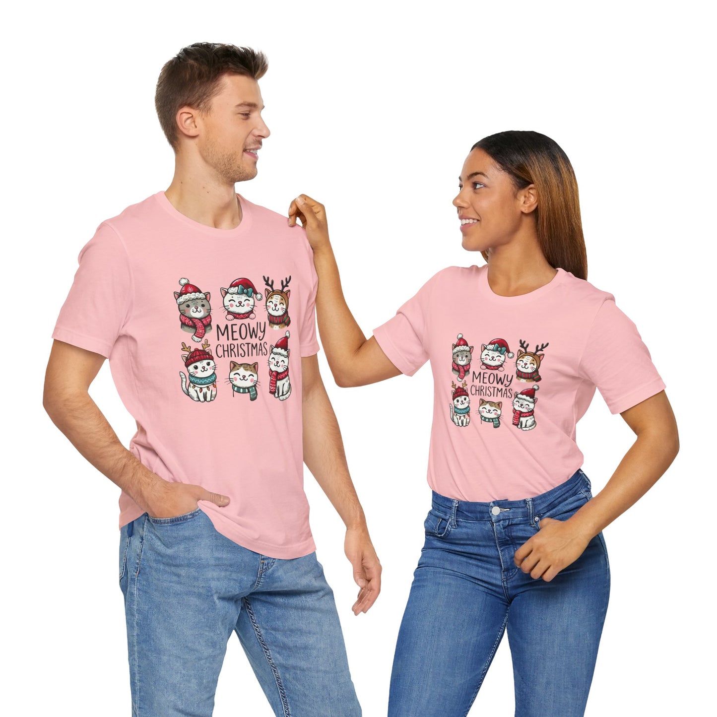 Meowy Christmas Unisex Jersey Short Sleeve Tee - size S - 3X