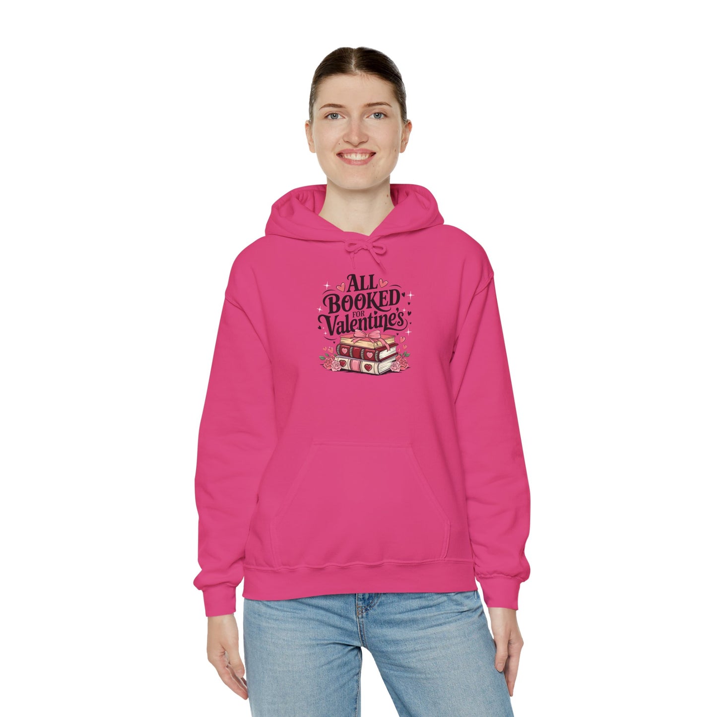 Valentine's Day All Booked Unisex Hooded Sweatshirt