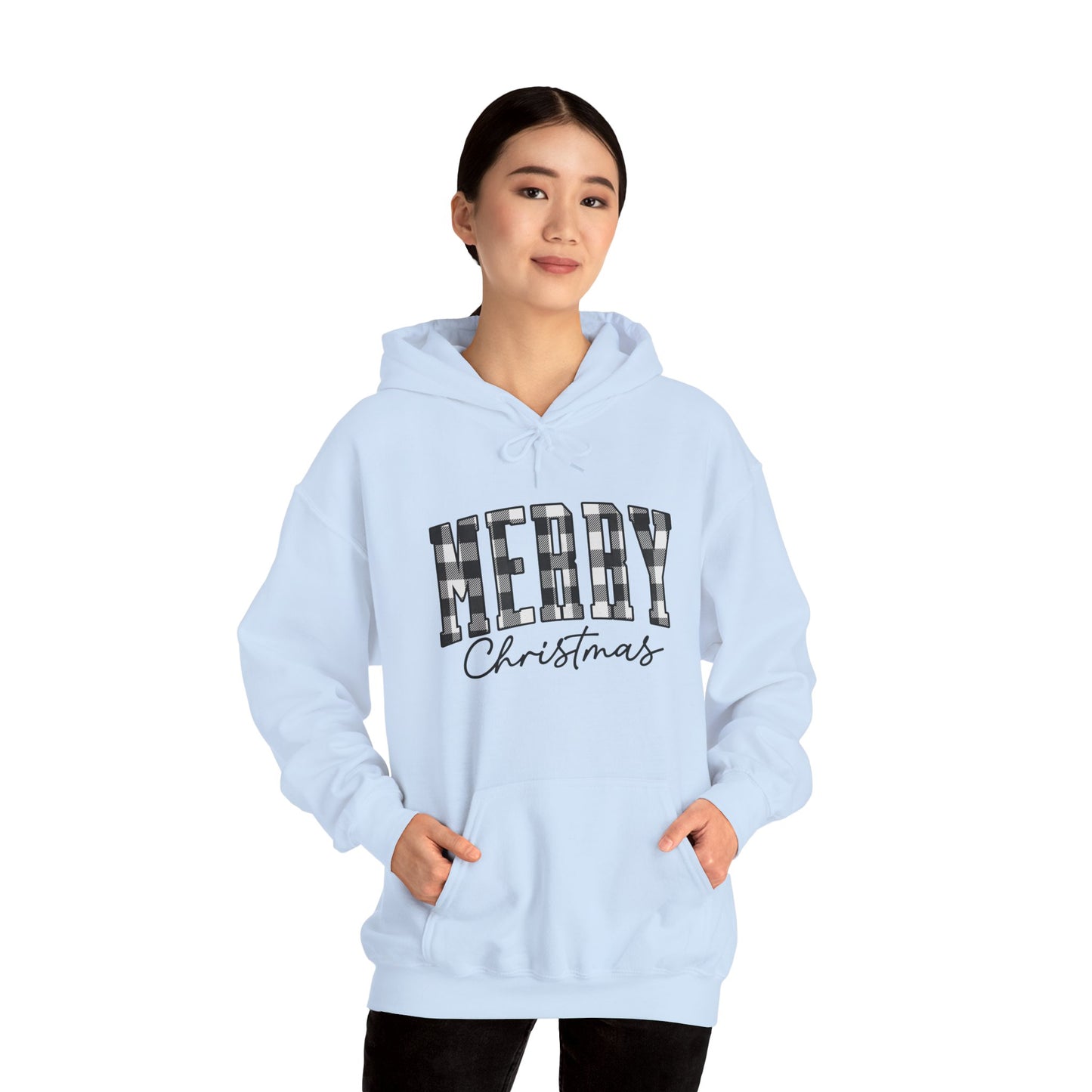 Buffalo Plaid Merry Christmas Unisex Heavy Blend™ Hooded Sweatshirt - size S - 3X