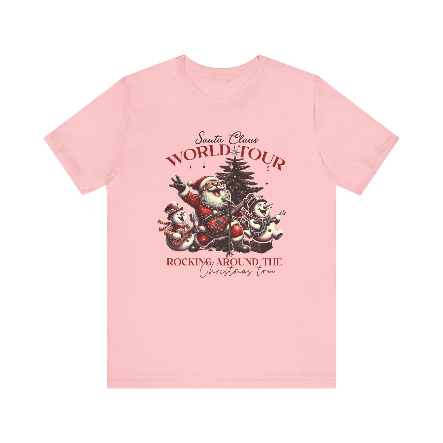 Santa Rocking Around the Christmas Tree Unisex Jersey Short Sleeve T-shirt - sizes S - 3X