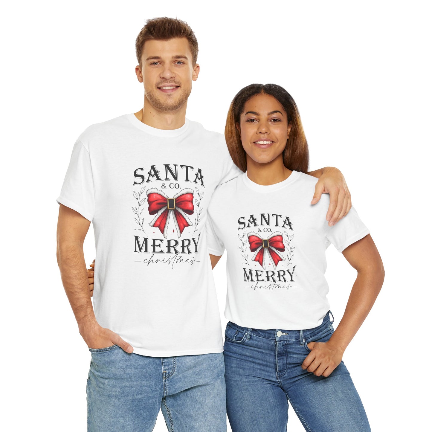 Santa and Company Merry Christmas Unisex Heavy Cotton Tee - sizes S - 5X