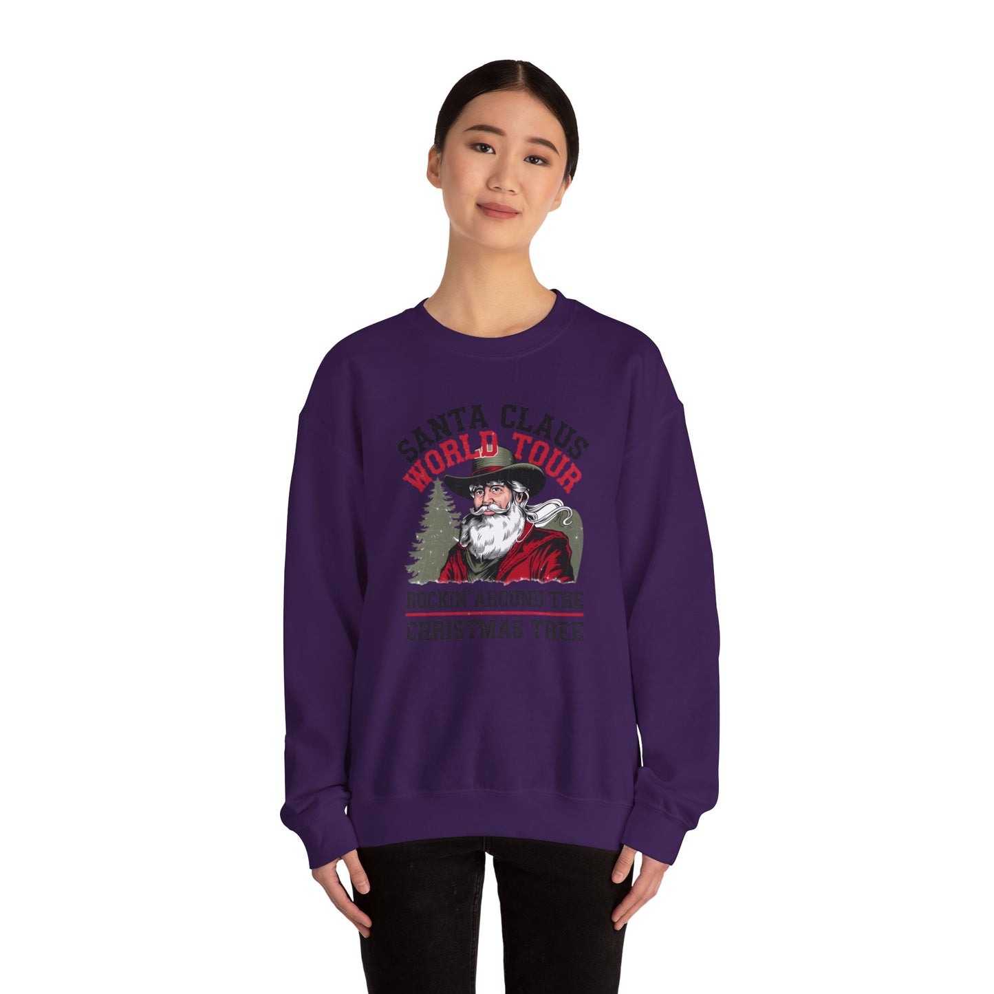 Santa Claus World Tour Unisex Heavy Blend™ Crewneck Sweatshirt - sizes S - 3X - Rocking around the Christmas Tree