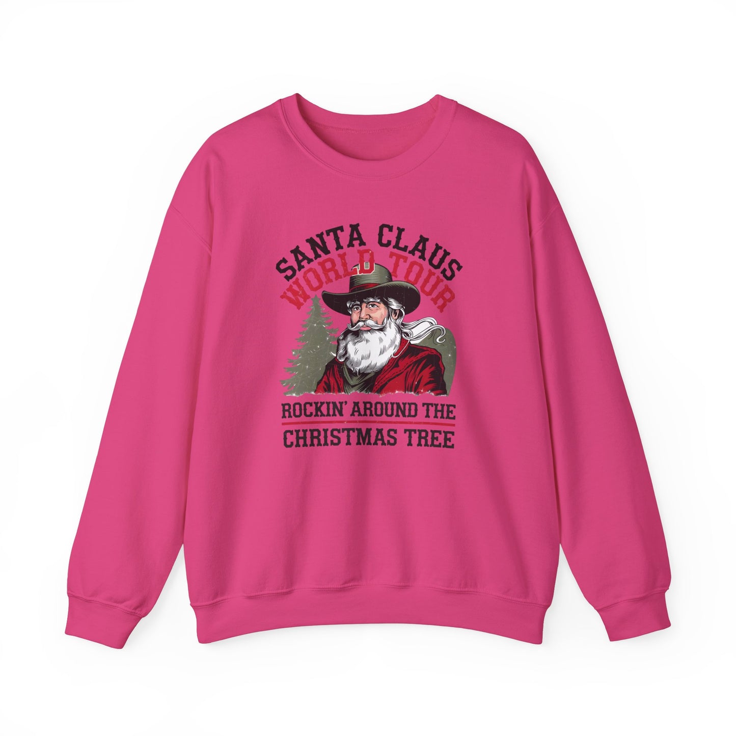 Santa Claus World Tour Unisex Heavy Blend™ Crewneck Sweatshirt - sizes S - 3X - Rocking around the Christmas Tree