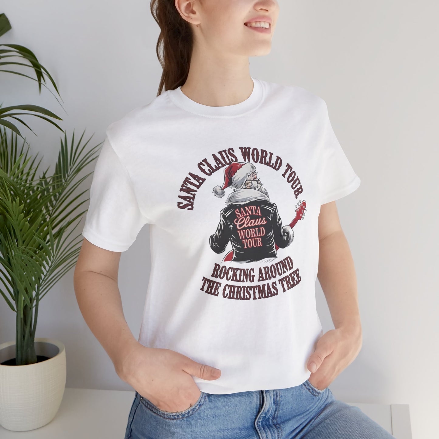 Santa Claus World Tour Tee - Festive Christmas Unisex Jersey Short SleeveT-Shirt - sizes S-3X