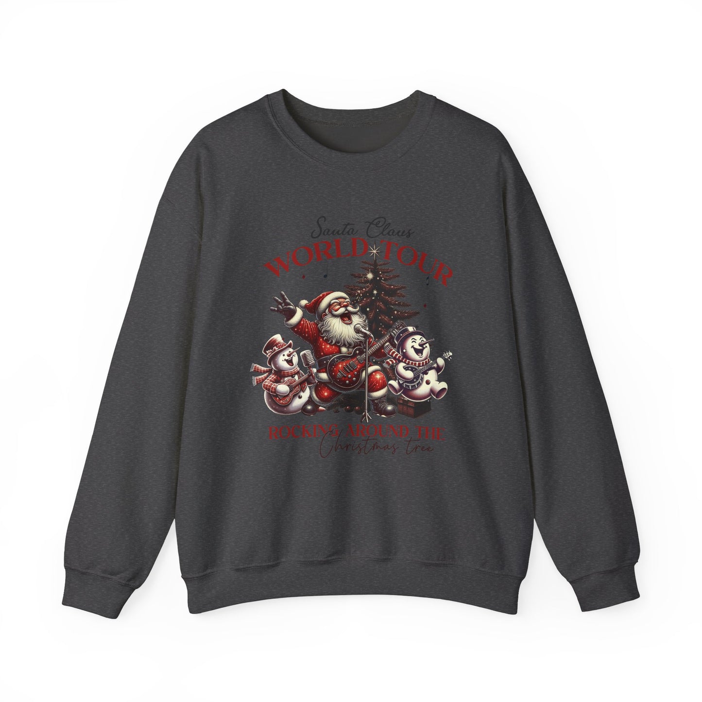 Santa Rocking Around the Christmas Tree Unisex Heavy Blend™ Crewneck Sweatshirt - Size S - 5X
