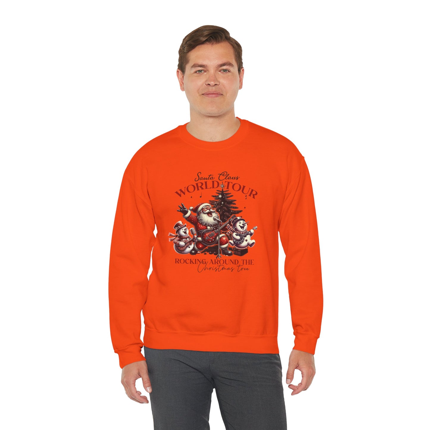 Santa Rocking Around the Christmas Tree Unisex Heavy Blend™ Crewneck Sweatshirt - size S - 3X