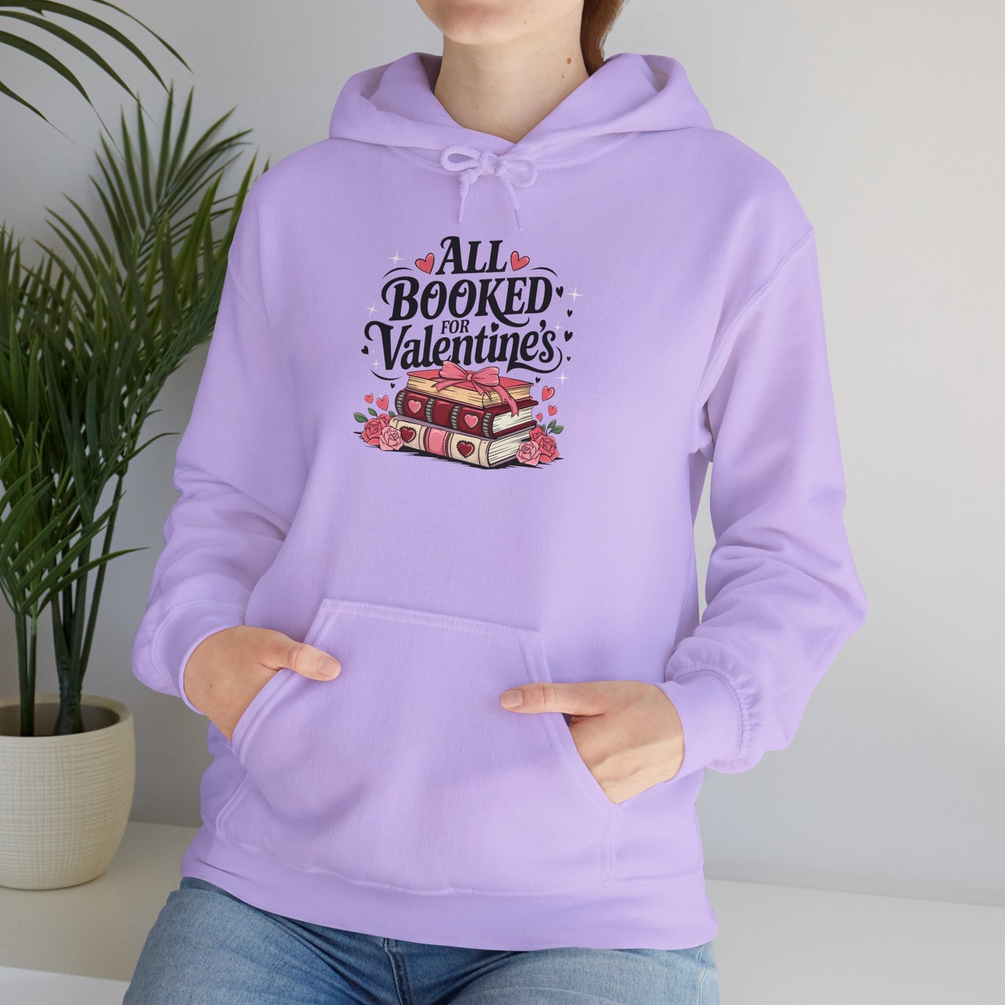 Valentine's Day All Booked Unisex Hooded Sweatshirt