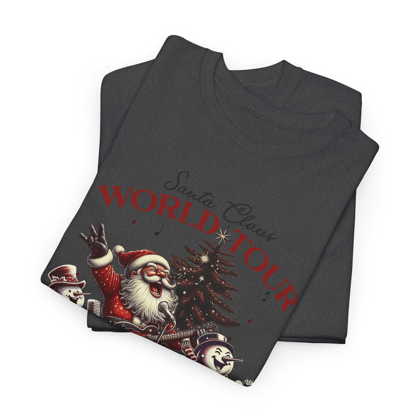 Santa Rocking around the Christmas Tree Unisex Heavy Cotton T-shirt - size S - 5X
