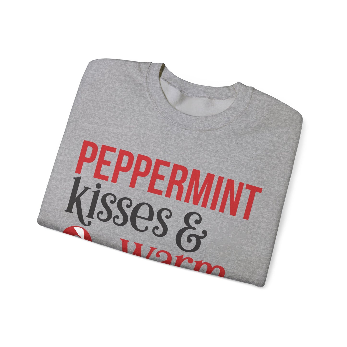 Peppermint Kisses and Warm Winter Wishes Unisex Heavy Blend™ Crewneck Sweatshirt - sizes S - 5X