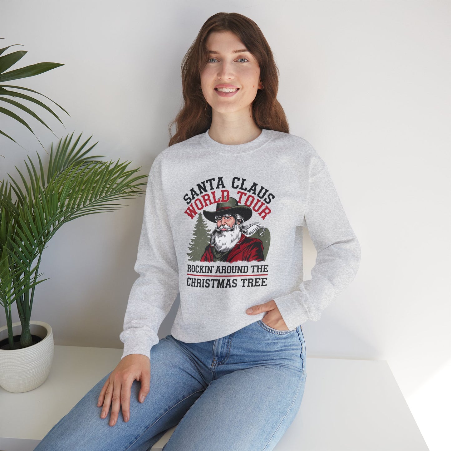 Santa Claus World Tour Unisex Heavy Blend™ Crewneck Sweatshirt - sizes S - 3X - Rocking around the Christmas Tree